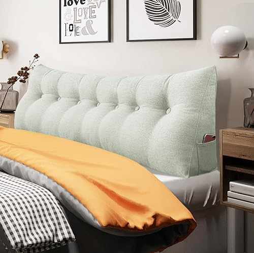 BESTXH Dreieck-Kissen-Kissen, Kopfteilkeil Rückenkissen am Bett, Rückenstütze, Bett-Rückenlehnen-Kissen, Abnehmbares Abdeckpolster, für Doppelbett Couch Daybed,D,76x20x8