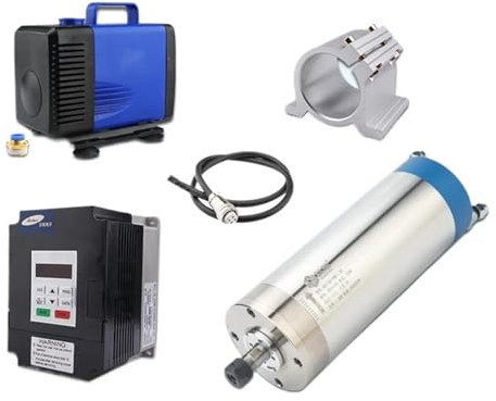 LWTZAORYI Kit raffreddato ad Acqua da 1,5 kW, 4 Cuscinetti, Inverter 220 V, Telaio da 80 mm, Pompa sommersa da 3,5 m, Cavo da 10 mm