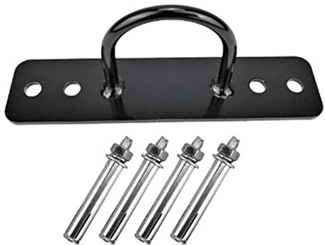 Ghzste Ganchos en U de hierro para placa de ojo, gancho de metal para montaje en pared con tornillos, anclaje resistente, para colgar cuerdas en barrera de cola, color negro