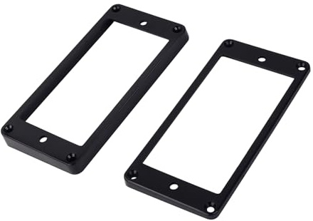 Banworks Humbucker Pickup Ringe Pickup Rahmen Flacher Boden Schräg | Hals- und Brücken-Pickup-Montagering Kunststoffabdeckung für Epiphone LP E-Gitarren Packung mit 2 JT/SYQG-01 Schwarz