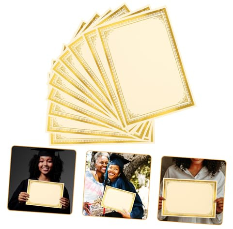 Zertifikatsdruckpapier A4 10 Blatt Gold Papier Bedruckbares | Leeres Papier für Ehrenurkunde, Highschool Diplom, Leeres Dankeszertifikat, Einschulung Deko