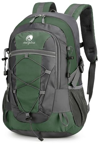 Outplea 25L Wanderrucksack Wasserdichter Herren Damen, Bequem Trekkingrucksack Klein, Outdoor Rucksäcke Tagesrucksäcke für Reisen Bergsteigen Camping, Grün