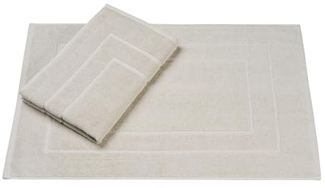 Homewell Alfombras de baño | Juego de 2 piezas de 50 x 70 cm | 100% algodón | Alfombra de ducha traje doble | Color: Beige