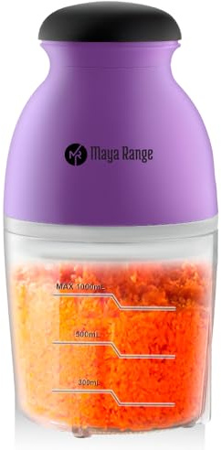 Maya Range Electric Food Processor, Egg Beater, Mixer, Food Chopper, Blender, 800ml Capacity Bowl, High Performance 4 Bi-Level Stainless Steel Blades for Meat, Vegetables, Onion and Baby Food