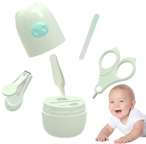 Nagelklippare för , babynagelset, söt husdjursnäsa babynagelklippare och trimmer, babynagelklippare och sax, babymanikyrset och pedikyrset med förvaringslåda för bebisar och mamma