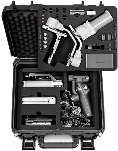 LEKUFEE Étui de Transport Étanche et Rigide pour DJI RS 4 Mini, Combo, Stabilisateur Gimbal,DJI Mic 3/2 /Mic Mini et Plus d'accessoires (Seulement l'étui)