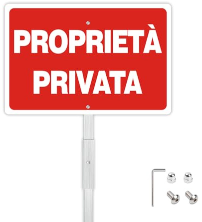 Felexdo Cartel de propiedad privada con soporte, 20 x 30 cm, señal de propiedad privada de aluminio, placa de propiedad privada reflectante, impermeable y resistente a los rayos UV