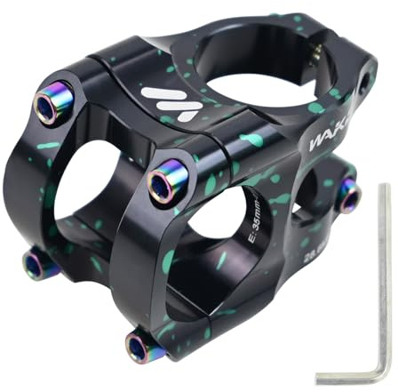 ROADNADO Potencias MTB 31,8mm Vástago de Manillar 35mm Potencia MTB Corta Aleación de Aluminio CNC Potencia Ligera para MTB, BMX, Bicicleta de Montaña, Bicicleta de Carretera (Verde Negro-Camuflaje)