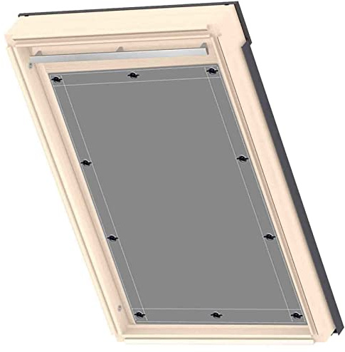 Skylight Rideau occultant pour fenêtres de toit, gris, 60 x 78 cm, design sans perçage, bloquant la lumière parfait pour fenêtres de toit, installation facile, économe en énergie