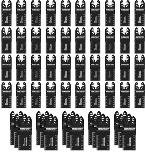 55PCS Multi Tool Blades, Universal Multitool Blades for Wood Plastics Cutting, Oscillating Multitool Quick Release Compatible with Dewalt Milwaukee Bosch Makita Dremel
