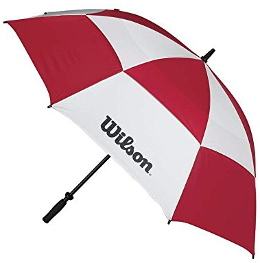 Wilson Umbrella, Storm-proof anti-wind double canopy, Canopy diameter: 157 cm, Plastic, Tour, White/Red, WGA090200RED