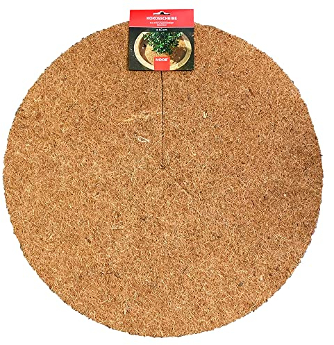 NOOR Kokosscheibe Ø 60 cm - Kokos Mulchscheibe Kübelabdeckung 1 cm Stärke - natürlich isolierender Pflanzenschutz, Winterschutz - Kokosdisk mehrfach verwendbar & 100% biologisch abbaubar