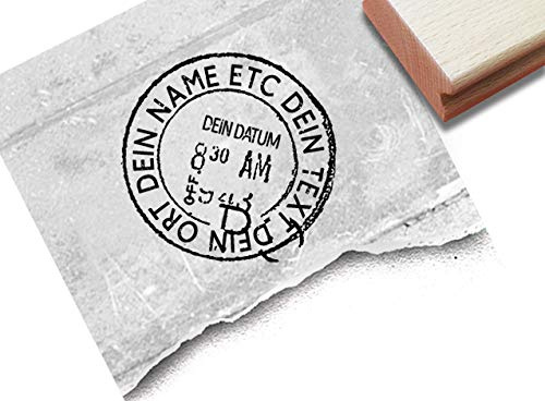Stempel Individueller Adressstempel personalisiert POSTSTEMPEL I, Vintage Shabby chic style - mit Name Adresse, Schule Beruf Familie - zAcheR-fineT
