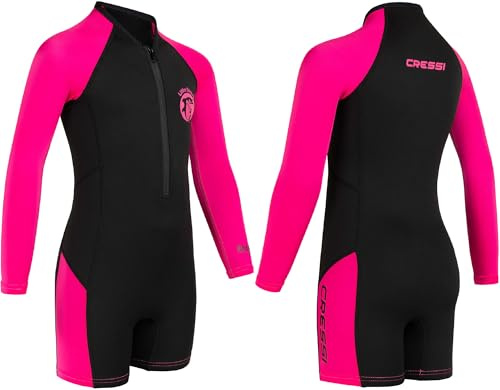 Cressi Shorty 2mm Neoprenanzug Kinder - Schwimmanzug Kinder mit UV, Kälteschutz, Quallenschutz - Schwimmanzug Mädchen & Jungs - Pink/San Diego - 5/6 Jahre