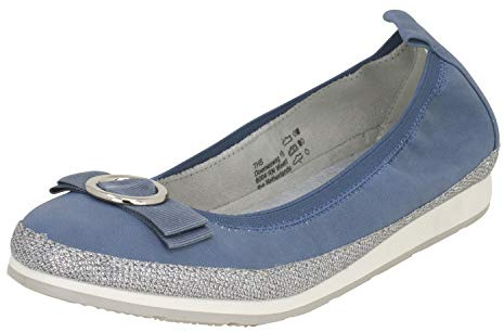 Fitters Footwear That Fits dam ballerina Luisa mikrofiber mikrofiber ballerinas med slinga storlek (EU,), - blå - 44 EU