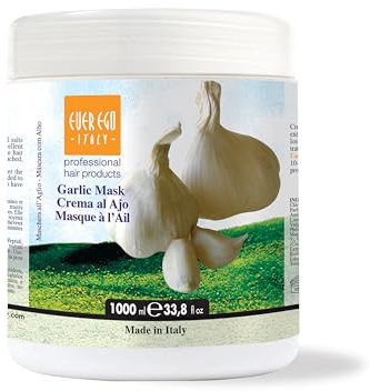 Everego Máscara de ajo Italy para Cabello dañado, decolorado o Coloreado. Producto de reparación e hidratación para el Cuidado del Cabello para Hombres y Mujeres.