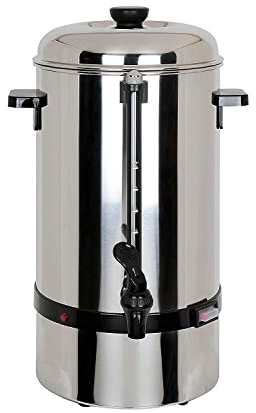 L2G - Percolateur 6,5 Litres - Machine à Café à Filtre Permanent Inox + Thermos Café Inox - Robinet Anti-Gouttes - Indicateur de Niveau - 40 Tasses - Ø225 mm x H.478 mm