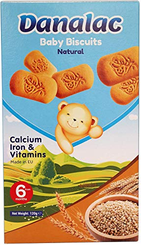 Danalac Biscuits Saveur de Naturelle pour Bébés 6+ Mois 0.12 kg