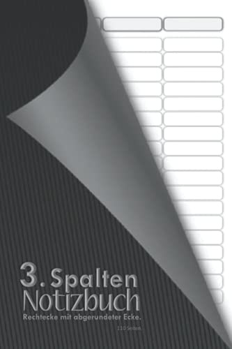 3-Spalten Notizbuch .: Rechtecke mit abgerundeter Ecke . 110 Seiten.