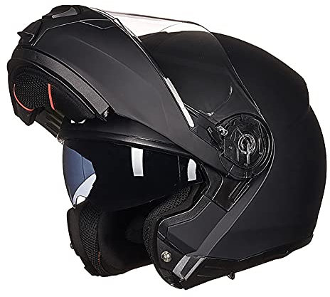 STTTBD Motorrad Integralhelme,ECE Zertifiziert Motorradhelm mit Anti-Fog Doppelvisier Integral-Helm Roller-Helm Scooter-Helm Mofa-Helm Bobber Chopper Racing Locomotive Helm B,XXXL=(62-64CM)