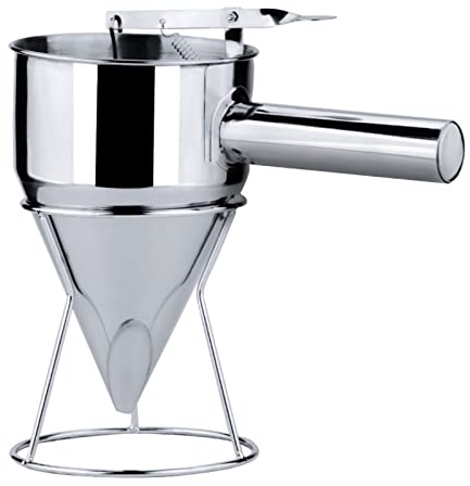 Uadme Teigspender, Pancake Portionierer mit Ständer, 1200ml Trichter Edelstahl, 21mm Großkalibriges Entladeöffnungsdesign, Einfaches Entladen Dicker Lebensmittel