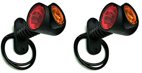 MelTruck 2x LED Umrissleuchte Positionsleuchte Seitenleuchte 12V 24V E9 für LKW Anhänger (lange 100 mm)