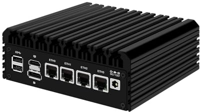 HUNSN Micro Firewall Appliance, Mini PC, PFSense, Mikrotik, OPNsense, VPN, Router PC, Intel N5105, RJ03, AES-NI, 4 x Intel 2.5GbE I226-V LAN, Type-C, TF, M.2 WiFi 6 Slot, 16G RAM, 512G SSD