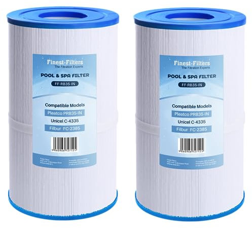 Finest-Filters Spa Filter Compatible With Pleatco PRB35-IN, Unicel C-4335, Guardian 409-219, Filbur FC-2385, 03FIL1300, 17-2482, 25393, 303557, 817-3501, R173431 Hot Tub Filters (2 Pack)