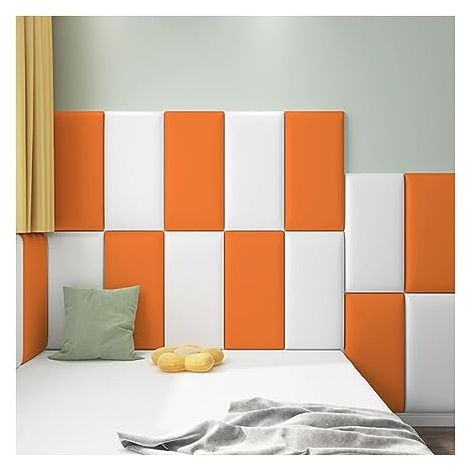 XLIHAWY Peel and Stick Wall Panels, Bedroom 3D Anti-Collision Wall Padding, Living Room Decorative Soundproof Waterproof Headboard(White,11.8x23.6in/9pcs)