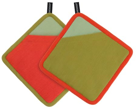 REMEMBER Topflappen 2er Set Berry - 100% Baumwolle - Gestreife Topflappen