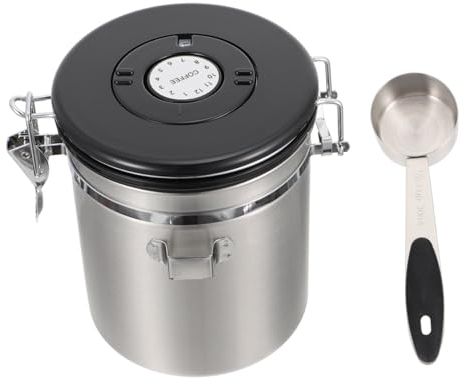 OUNONA Stainless Steel Coffee Can Air Tight Camping Storage Jar Sealed Canister for Ground Coffee Tea Snacks Food Container