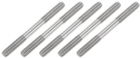 sourcing map 5 Stück M6 x 60 mm 304 Edelstahl Doppelend-Gewindebolzen Bolzen Bolzen für Hauswartung