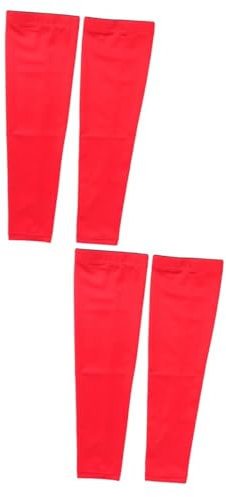 POPETPOP 4 Stück unter dem Schreibtischfahrrad armmanschette Frauen Arm-Sonnenschutz-Manschette Armabdeckung Laufen Ärmel Armband Armschutz Männer und Frauen Ellenbogenschoner rot