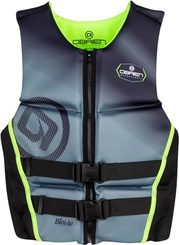 O'Brien Men's Flex V-Back Life Jacket - US Coast Guard Approved Level 70 Buoyancy - Water Sports Activity Including Boating, Paddle, Skiing, Surfing & Swimming