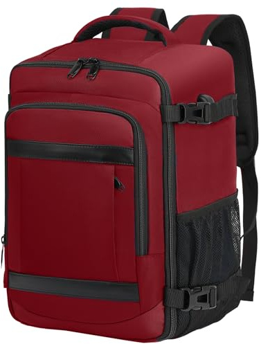 KLOSTAIN für Easyjet Handgepäck 45x36x20 Handgepäck Rucksack Reiserucksack Flugzeug Tasche Laptop Rucksack 14 Zoll für Herren Damen Schulrucksack Teenager Jungen,Rot
