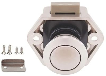 Briefkastenschloss Knopf Camper Auto Push Lock Durchmesser 20/26 mm RV Wohnwagen Boot Reiseanhänger Schubladenriegel Schlüsselloses Schrankschloss Möbelbeschläge(Small-Pearl Nickel)