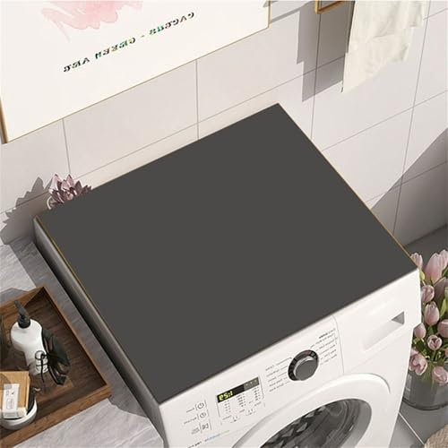 Highdi Housse de Protection pour Machine à Laver Top, Monochrome Coussin de Machine à Laver Antidérapant Housse de Machine à Laver pour Machine à Laver Ou Sèche-Linge (50x50cm,Noir)