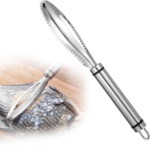 XJXZCFNB Squamatore per Pesci in Acciaio Inossidabile, Squamatore per Pesci da Cucina Multifunzione, Raschietto per Squame per Pesci, Adatto per Cucina Domestica, Mercato Ittico