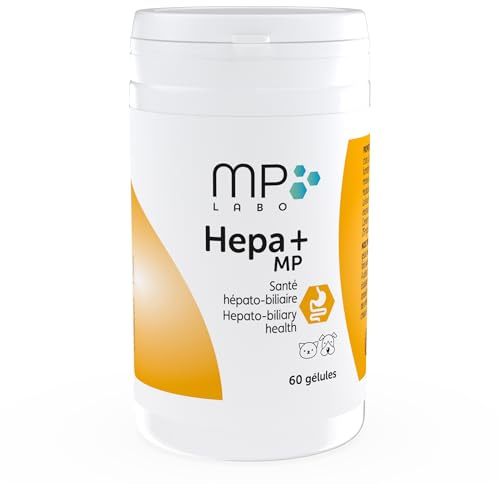 MP Labo Hepa+ MP 60 Kapseln - Schutz der Leberzellen und Unterstützung der Leber- und Gallenfunktion bei Hunden und Katzen - Enthält Mariendistel, Erdrauch, Antioxidantien, Mineralstoffe und Vitamine