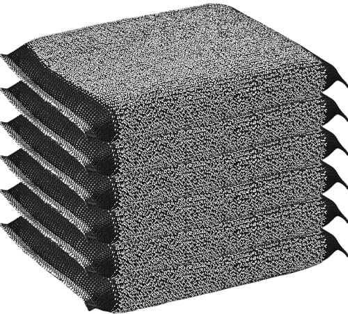 DDGEAA Steel Wool Scrub Sponges Kitchen, Reusable Dish Scrubber Sponge, Non-Scratch Kitchen Sponge for Dishes, Pots and Pans Scrub Sponge - 6 Pack Black