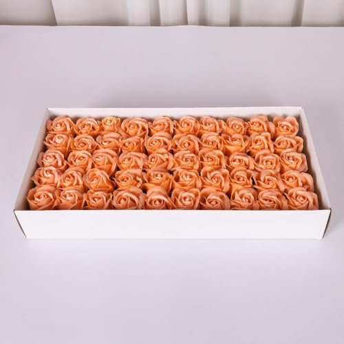 50 unidades de 5,5 x 6 cm rosas de jabón, flores artificiales, cabezas de flores, jabón perfumado, rosas de jabón, rosas artificiales, regalo para el día de la madre, día de San Valentín, aniversario,