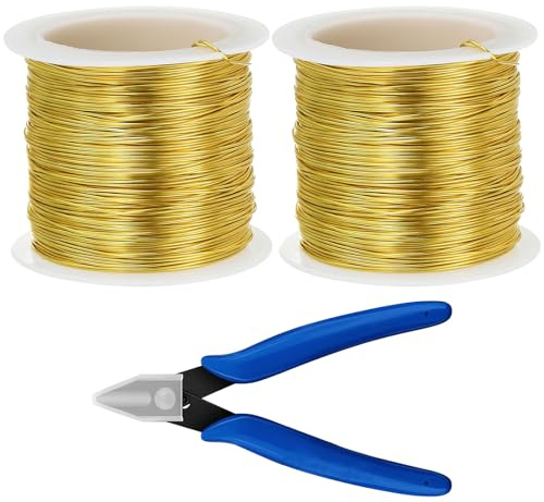 LongZYU 2 Stück Kupferlackdraht 0,5 mm Emaillierter Kupferdraht Draht Lackdraht Kupfer Isoliert Kupferspule Magnetdraht für DIY Craft Gartenarbeit Herstellung eines Elektromagnet-Motormodells, 104 m