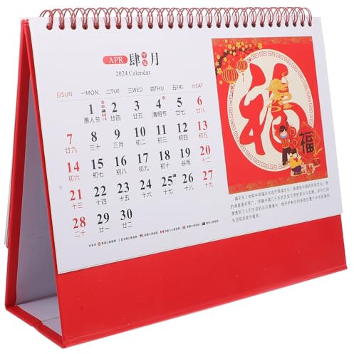 DIYEAH Chinesischer Tischkalender Mit Standfuß Kalender Für Schreibtisch Kleiner Tischkalender Kalender