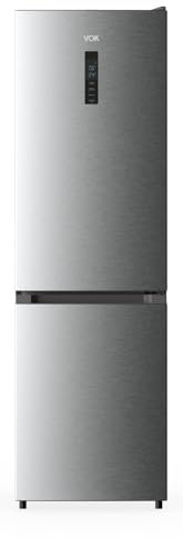 VOK - Frigorífico Combi No-Frost - Modelo EVR-344NEIPC - Altura 195,3 cm - Capacidad 335 L - Sistema Multi-Air Flow - Bajo Consumo Energético - Puertas Reversibles - Diseño Moderno en Acero Inoxidable
