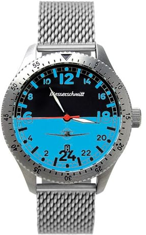 Messerschmitt Aristo Herren Uhr Fliegeruhr ME 108/108-24DR-BM Blau