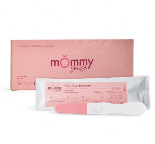 Mommy Sense Midstream Pregnancy Tests - 2 Pack | Early Detection HCG Home Test Sticks, No Cup Required, Fast & Accurate Results, Over 99% Accuracy, Easy to Use
