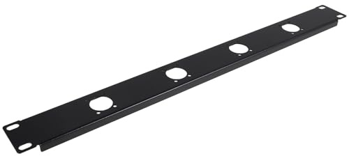1u 4 Port Hinged Audio Patch Panel Cold-rolled Steel Black | High-density Rack Plate, Cord Management for Offices and Professional Setups, Stable Signal Transmission