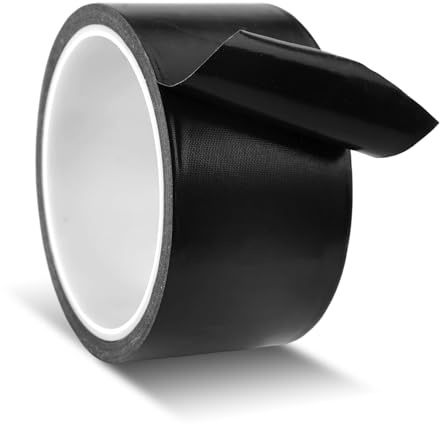 Fyrdm 50mm x 10m Cinta de Sellado Al Vacío PTFE,Negro Cinta de Teflón PTFE Cinta Aislante Térmica,Cintas de Teflón Antiestática Resistente para Máquinas de Envasado Al Vacío,Selladoras Por Impulsos