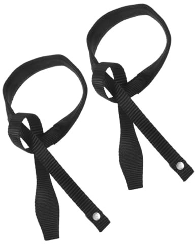 Cabilock Sangles Réglables pour Bâtons de Randonnée et Ski, Bracelet de Poignet Noir en Polyester Solide, Lot de 2, Accessoire Sport Plein Air, pour Randonnée et Trekking en Montagne