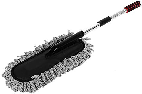 ZAICOLER ZTB Plumero de Coche Plumero de Limpieza Extensible Arrastre Lavable para Detalles de Coches Plástico Gris